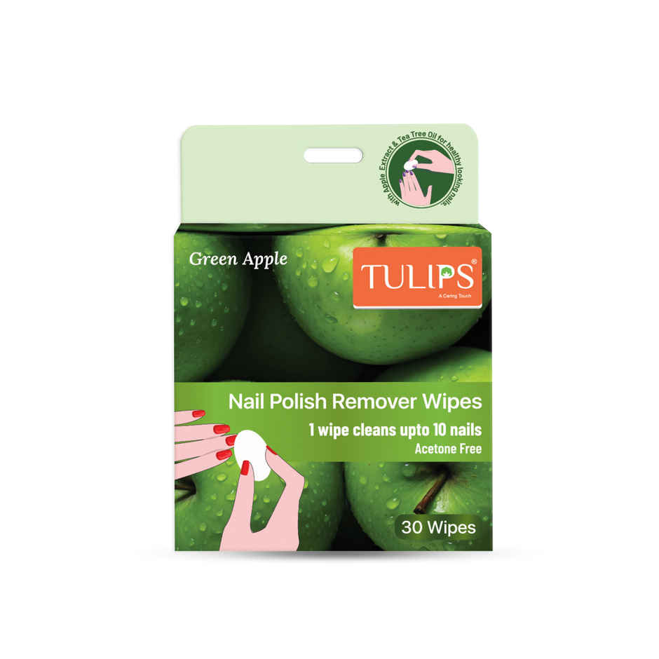 Tulips Green Apple Nail Polish Remover Wipes