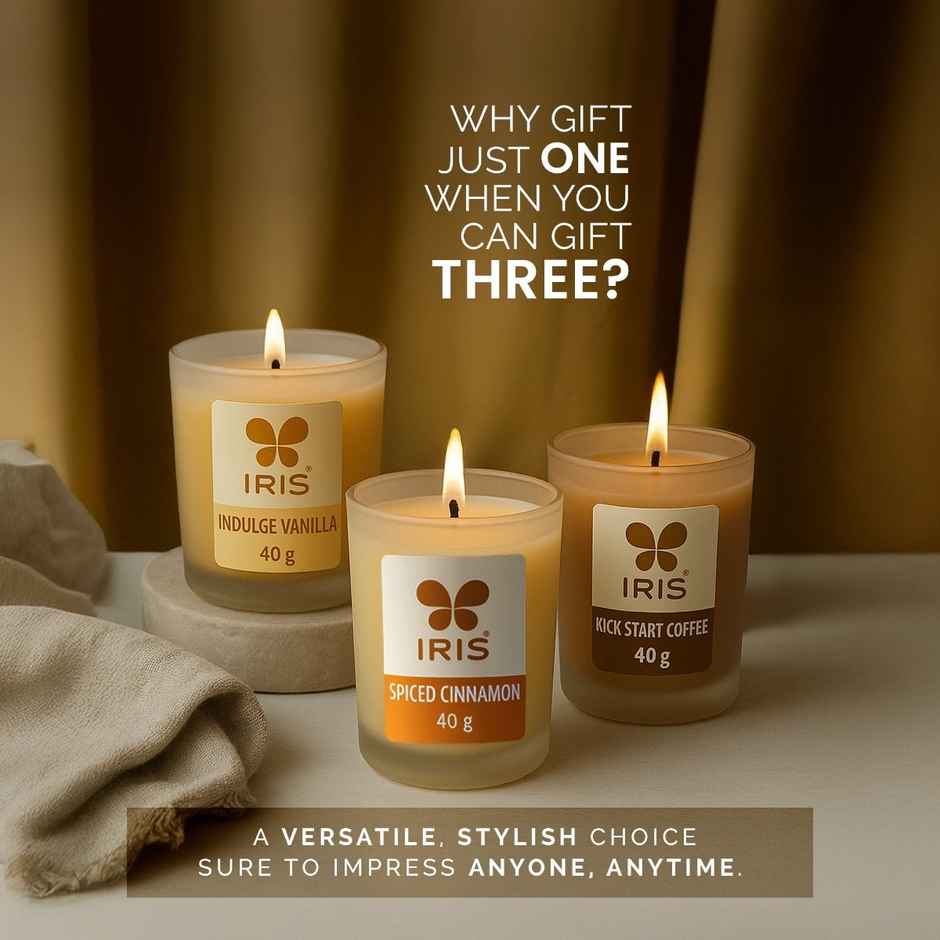 IRIS Bistro Glow Frosted Shot Glass Votive Candles Gift Box | Home Decor