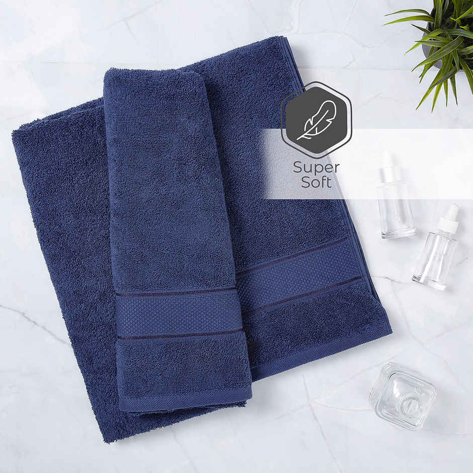 Boutique Living Luxe Loom 100% Cotton 550 GSM Blue Bath Towel - Pack of 1