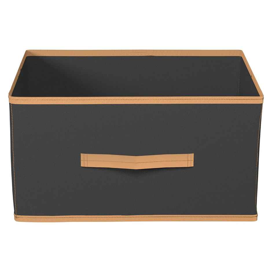 Kuber Industries Foldable Storage Boxes (Pack of 6) | Multipurpose Organizer for Clothes|Black