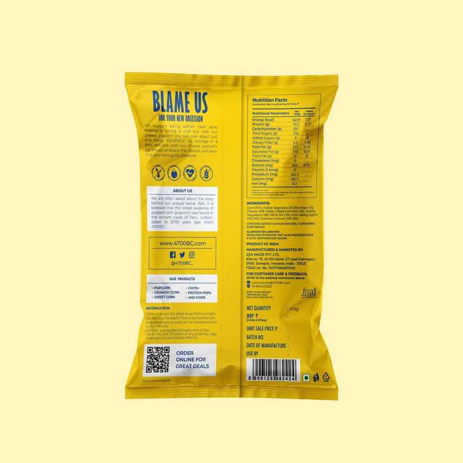 4700BC Cheese Popcorn | Jumbo Size | Zero Palm Oil