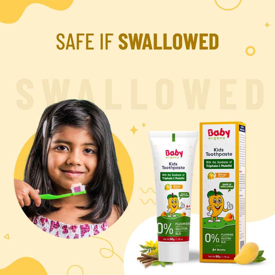 BabyOrgano Ayurvedic Herbal Kids Toothpaste - Mango Flavor
