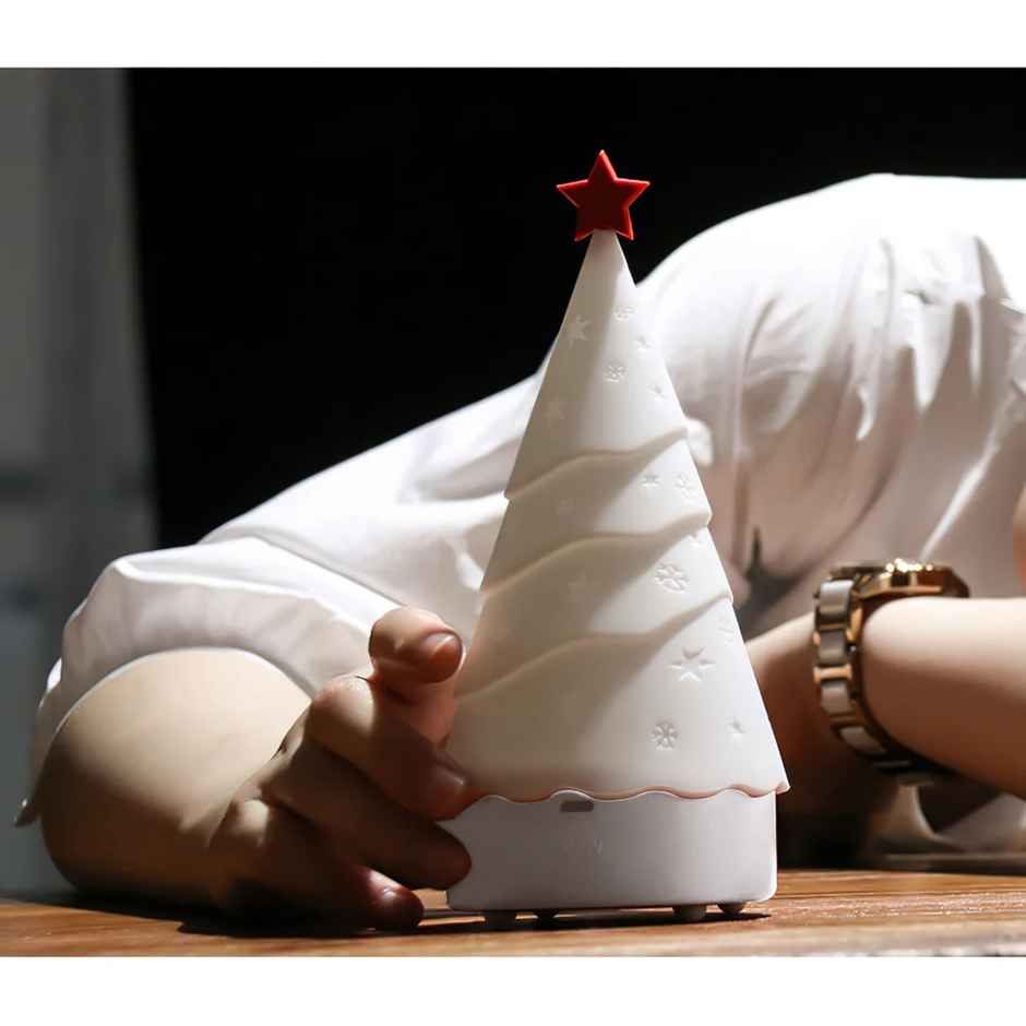 Desidiya Christmas Snow Tree Silicone LED Night Light - Rechargeable Festive Decor