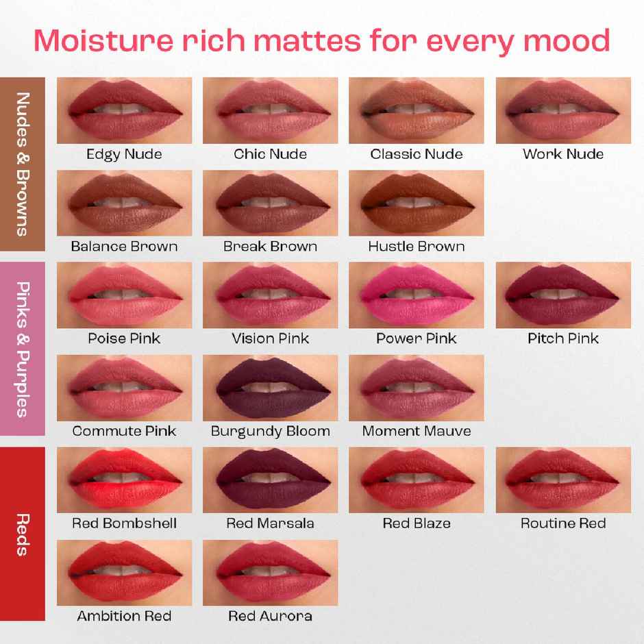 Lakme 9 to 5 Forever Matte Lip Crayon | Vitamin C | Long-Lasting Hydration | Pitch Pink