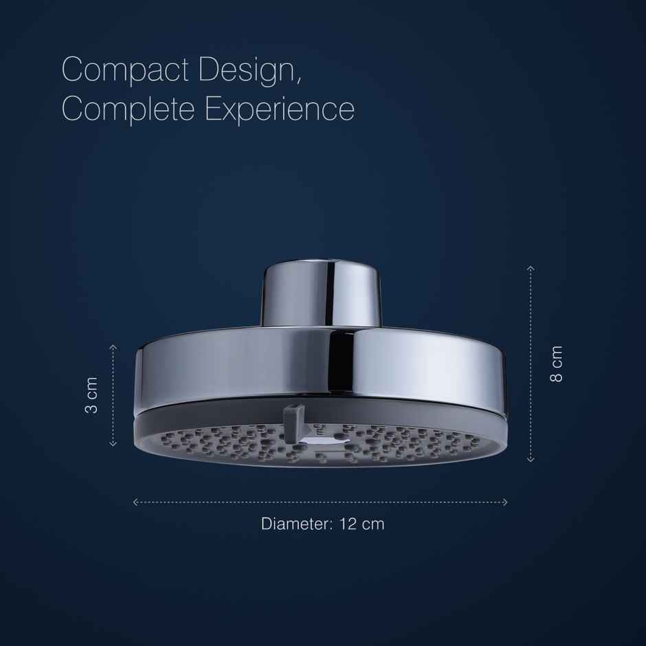 Hindware 3 Mode Overhead Shower without Arm, Rain, Mist & Combination Settings, Grey Finish