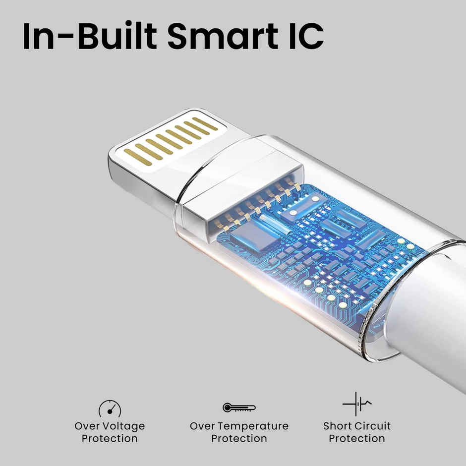Portronics Konnect L1 - Type C to 8 Pin Cable 20W 1M | White