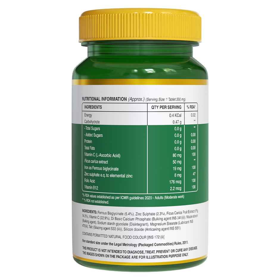 Pure Nutrition Iron + Folic Acid | With Zinc | Vitamin C & B12 | Energy & Haemoglobin