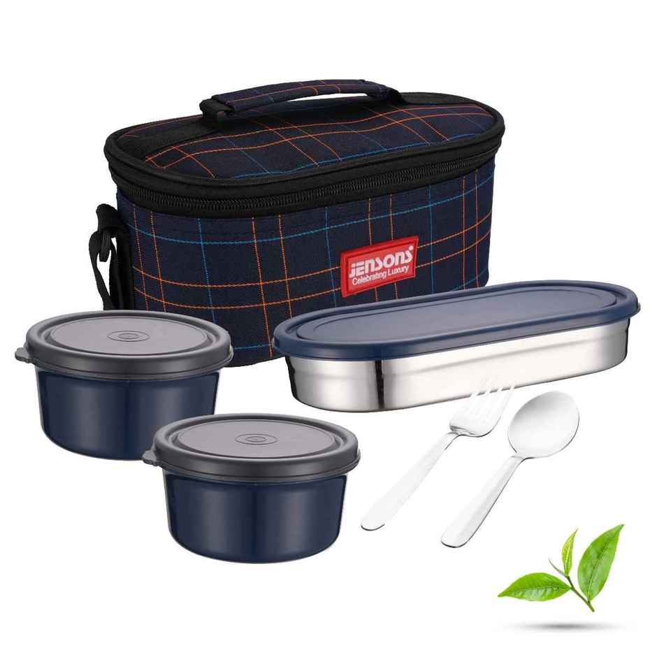 Jensons Stainless Steel Microwave Safe Wonder Lunch Box | Leak Proof Tiffin Box