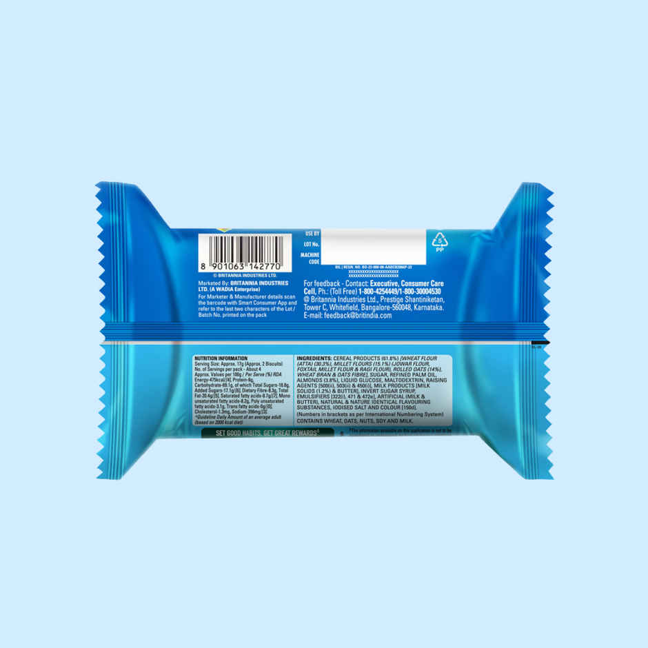 Britannia Nutrichoice Almond And Oats Milk Biscuits | Maida-Free And Trans Fat-Free