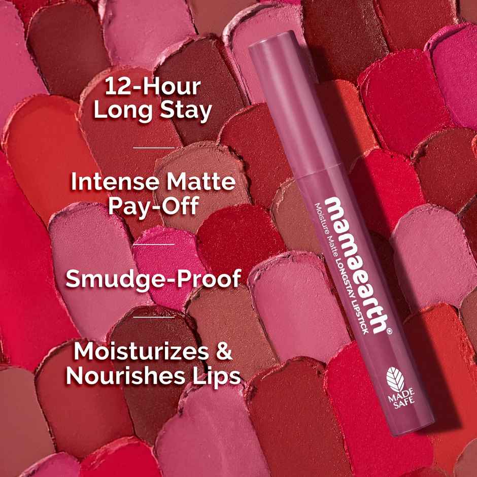 Mamaearth Moisture Matte Longstay Lipstick With Avocado Oil & Vitamin E - Pink Tulip