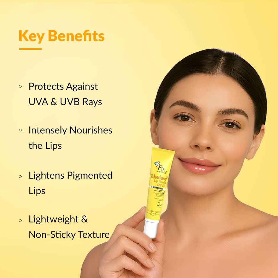 Fixderma Shadow Sunscreen Spf 50+ Pa+++ Gel, Lightweight & No White Cast For Oily Skin (40g) & Fixderma Shadow Spf 50 Lip Shield, Sunscreen Lip Balm Prevents Pigmentation & Sun Damage (15g) Combo