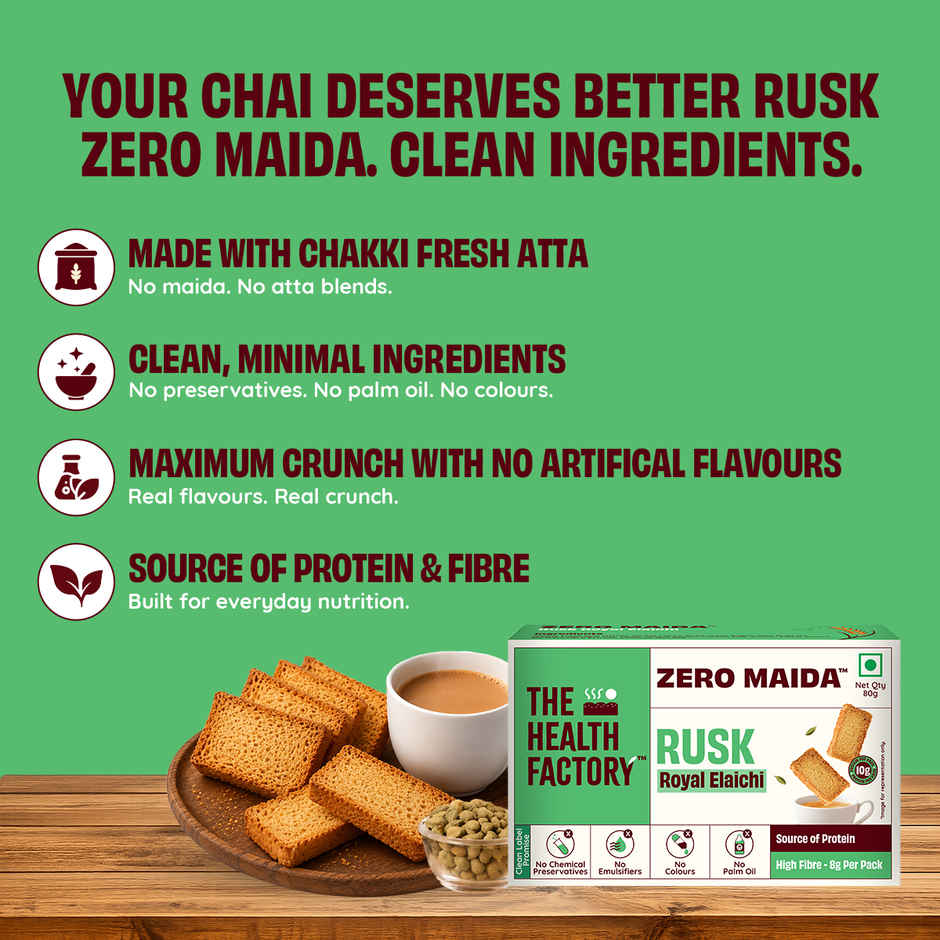 The Health Factory Zero Maida Rusk - Royal Elaichi