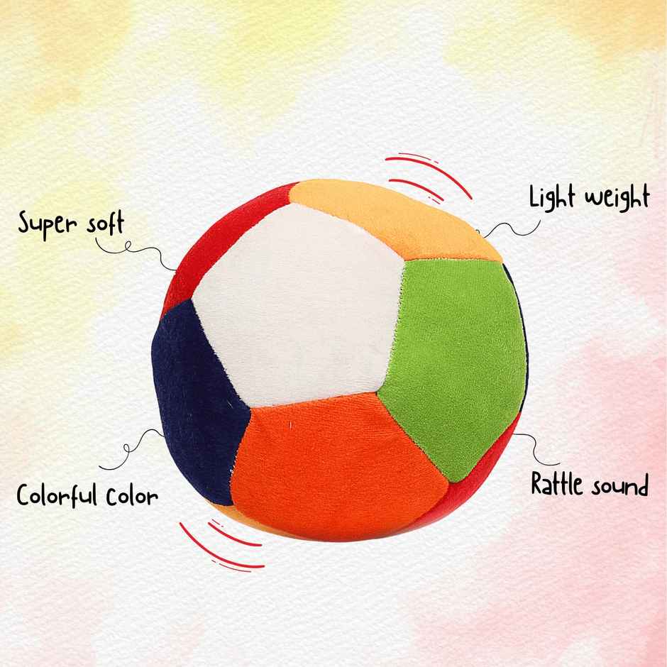 ToyTales S Rattle Ball Plush Toy | Stuffed Animal Soft Toy | Birthday Gift for Kids | Gift Baby | 14cm