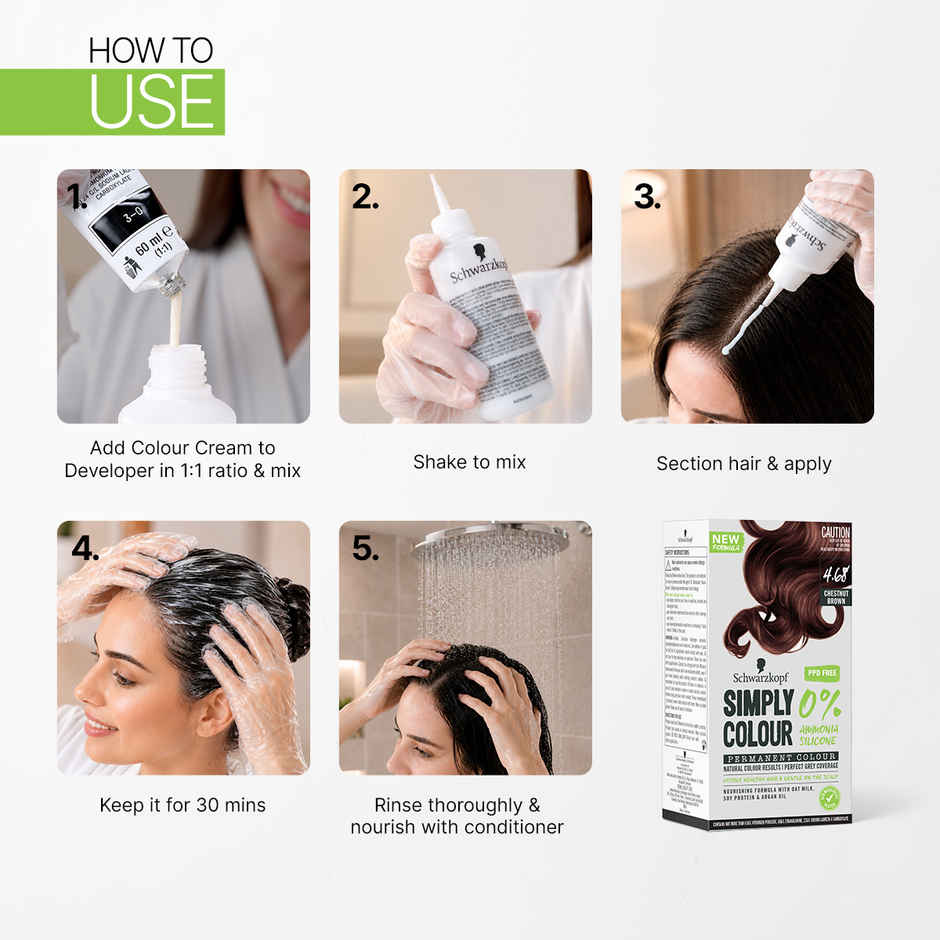 Schwarzkopf Simply Color Permanent Hair Colour 4-68 Chestnut Brown