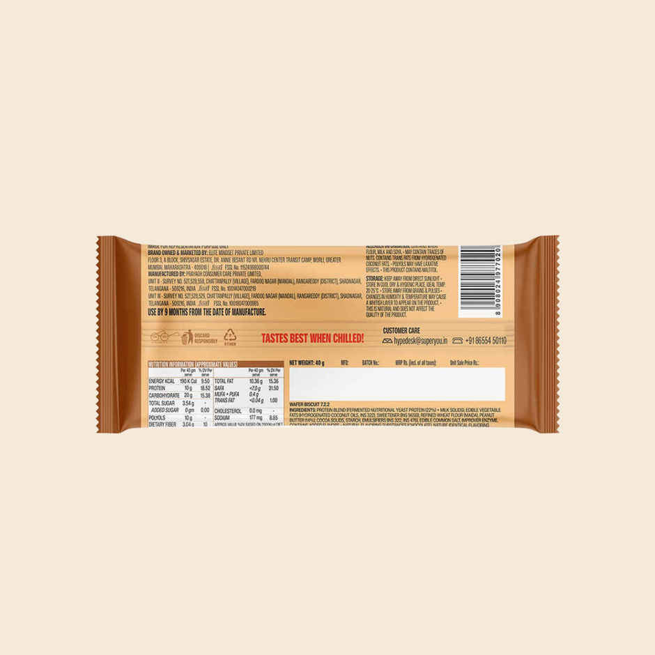 SuperYou 10g Protein Wafer Bar - Choco Peanut Butter (Made with Atta & Jowar. No Added Sugar.)