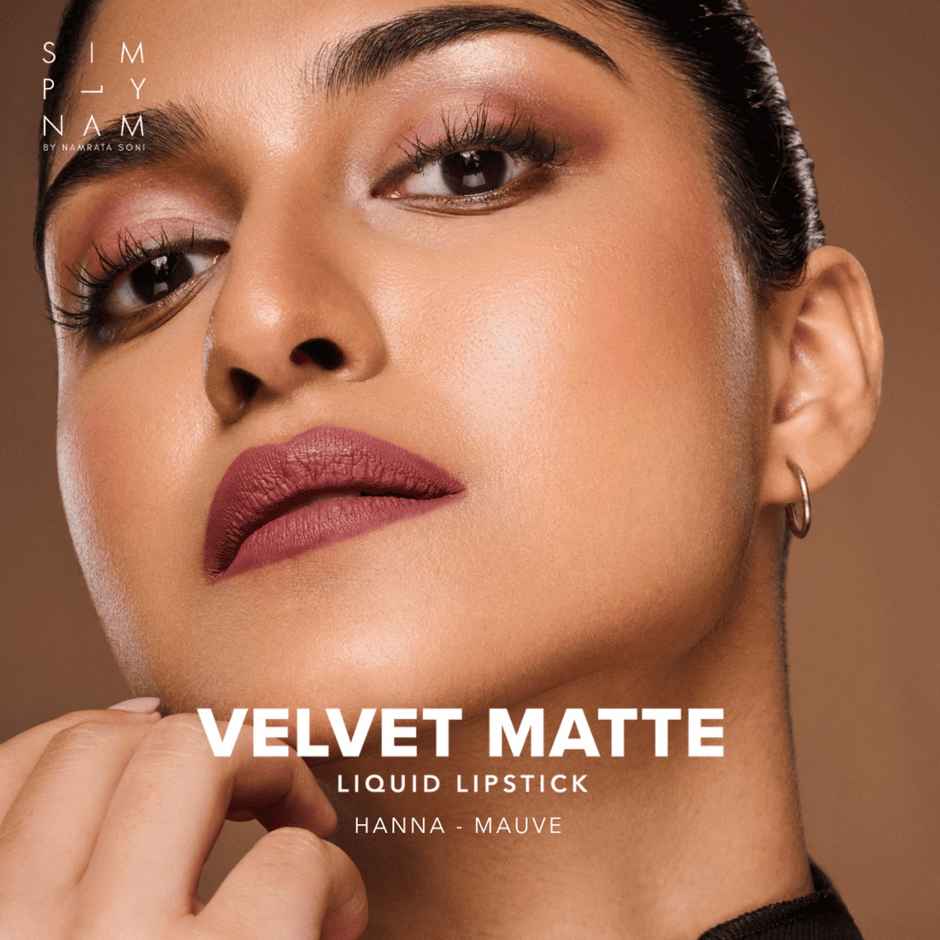 Simply Nam Velvet Matte Liquid Lipstick - Hanna (Mauve), 16Hr Stay, Infused, 6 Natural Oil Extracts