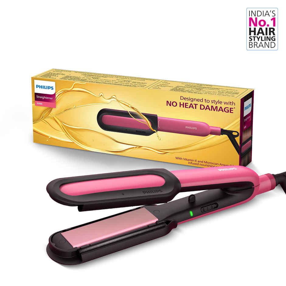 Philips NourishCare Hair Straightener|No Heat Damage & Silkprotect Care. Moisture Lock|BHS522/00