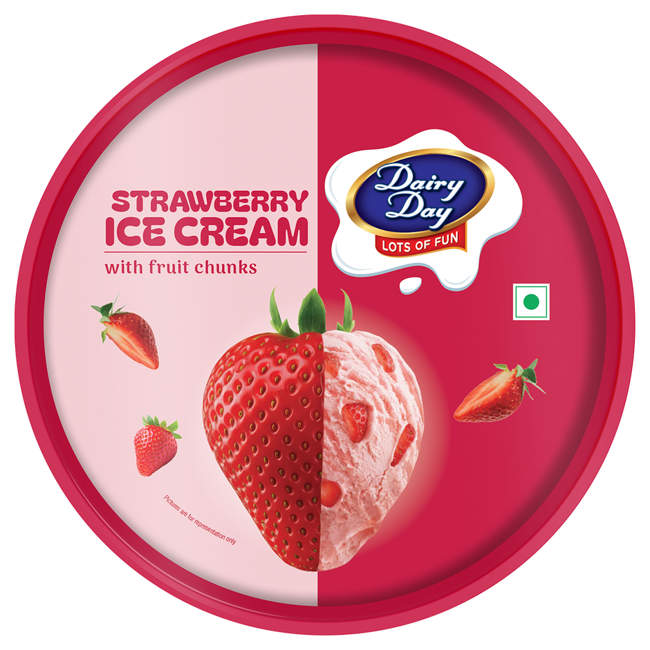 Dairy Day Strawberry Fruit Chunks Ice Cream Tub