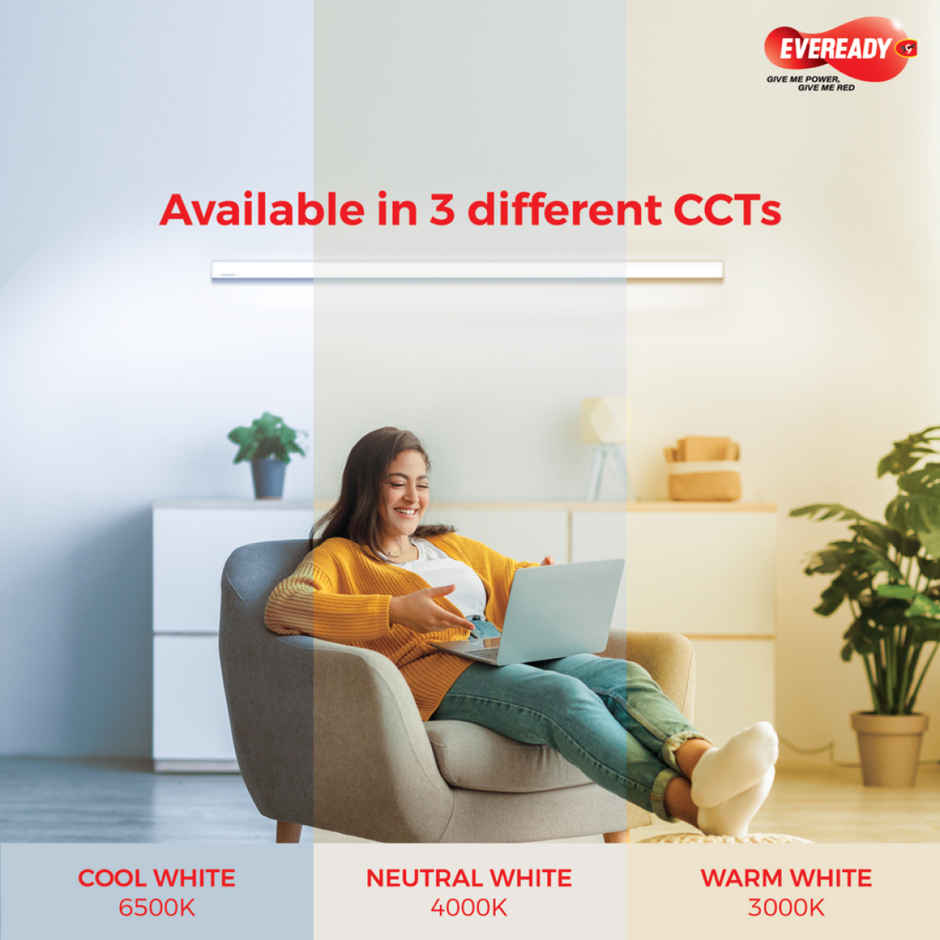 Eveready 20W Ultraslim LED Batten, Cool Day Light | 6500K, Stylish, Durable Lighting Solution