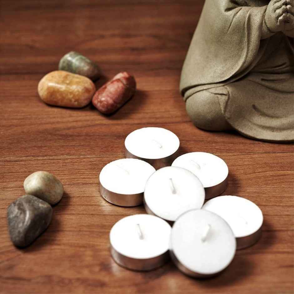 Daluci Tea Light Candles 6G | Pack Of 50 | 1-Hour Burn Time | White | Unscented