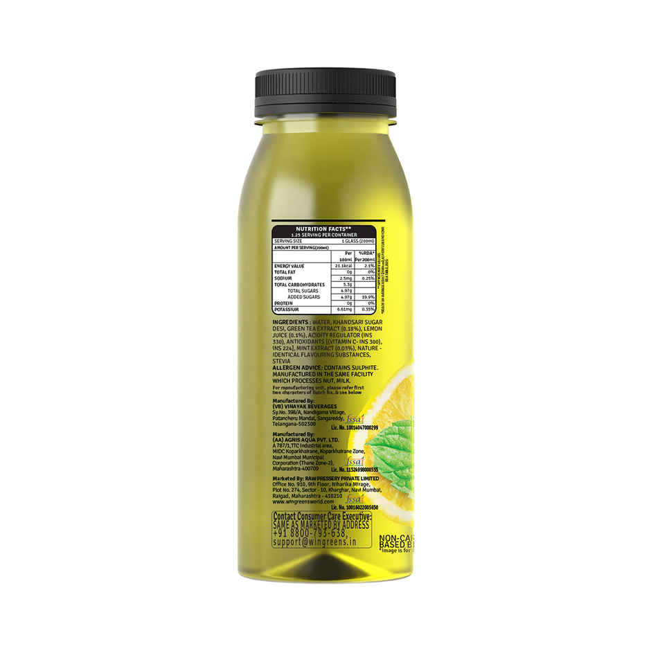 RAW Pressery Iced Green Tea  Mint Mojito  Ice Tea