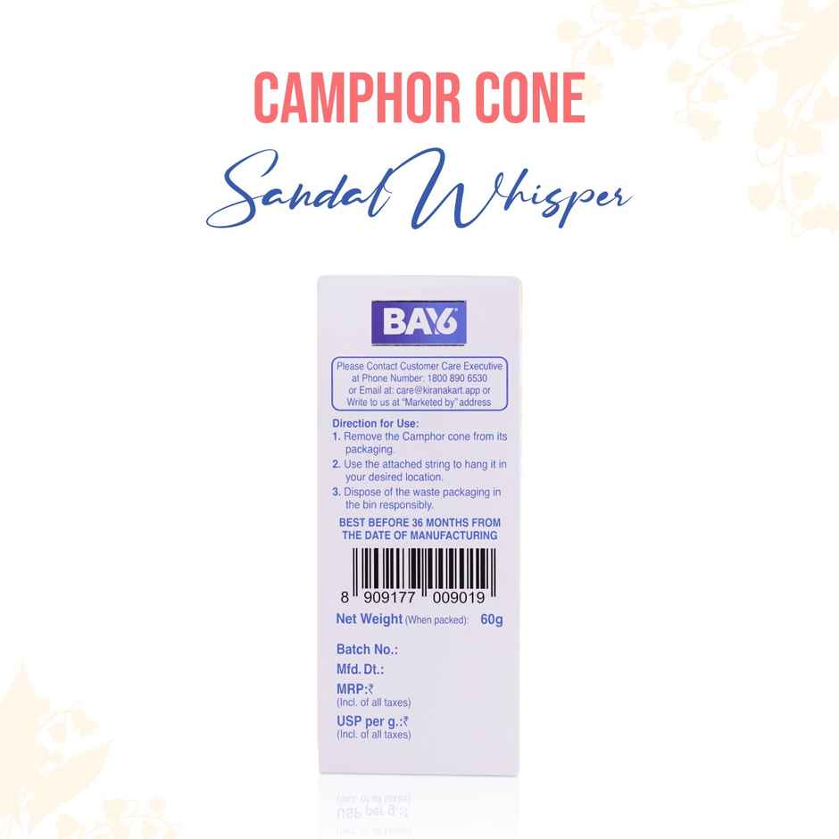 BAY6 Camphor Pocket - Sandal - Refreshing Scent & Mosquito Repellent
