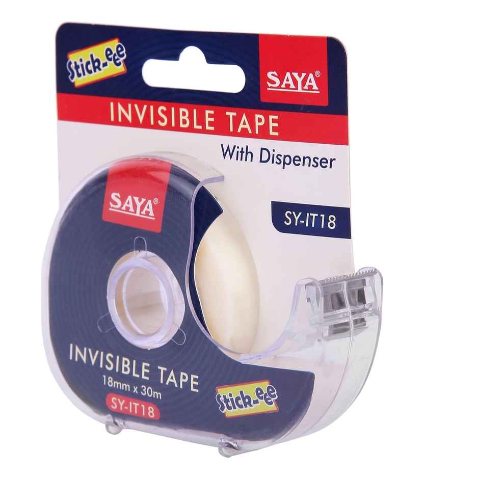 Saya Invisible Tape with Easy-Cut Dispenser | Matte Finish for Office, School & Home