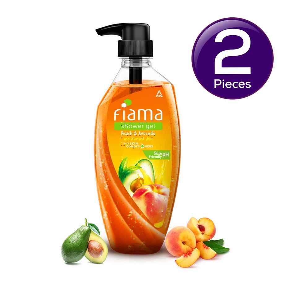 Fiama Body Wash Shower Gel Peach & Avocado, with Skin Conditioners for Soft & Moisturised Skin Combo