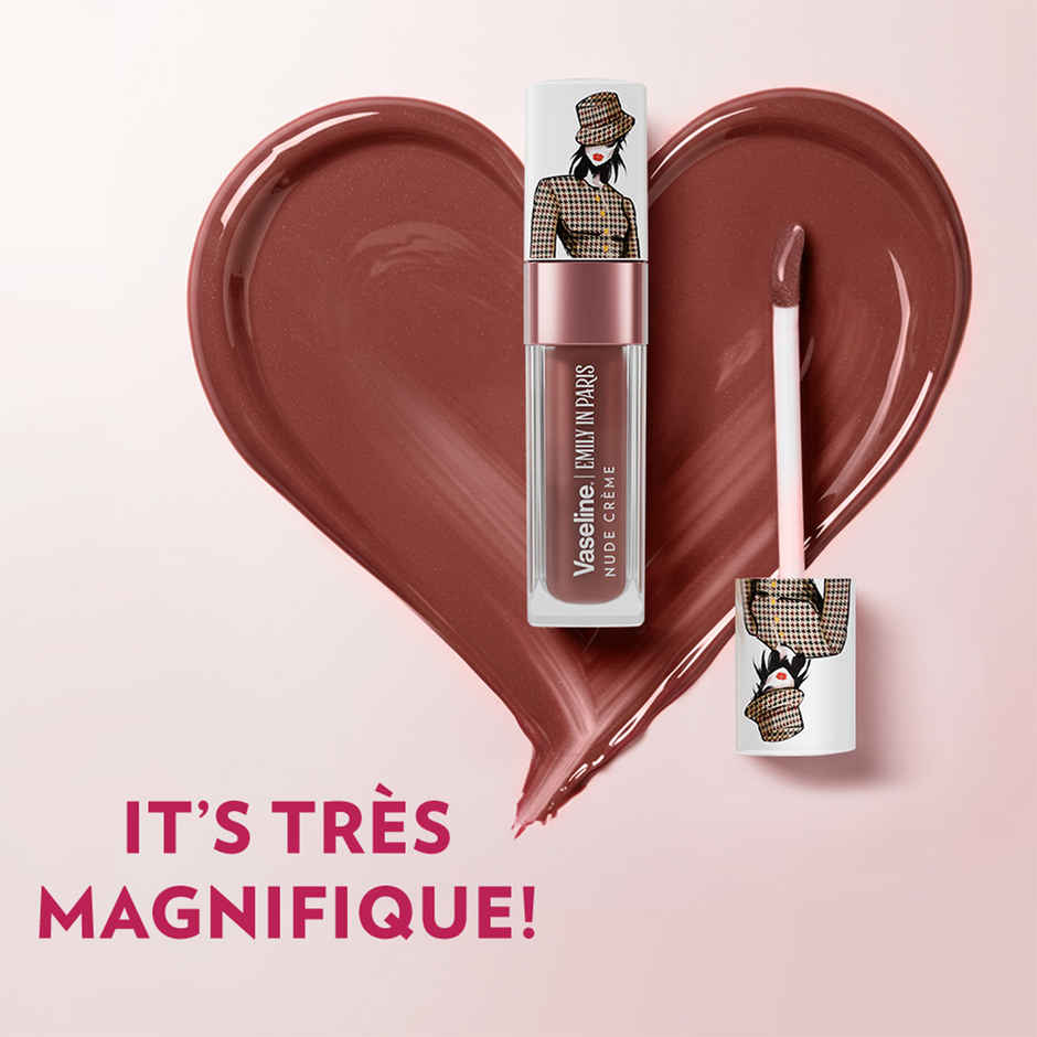 Vaseline Emily In Paris Nude Creme Lip Oil With Hyaluronic Acid & 24H Moisturisation