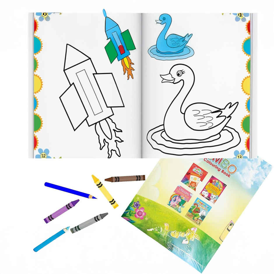 Jumbo Colouring Book - Activity Colouring Book for 3 to 5 years old kids | Fun & Creative
