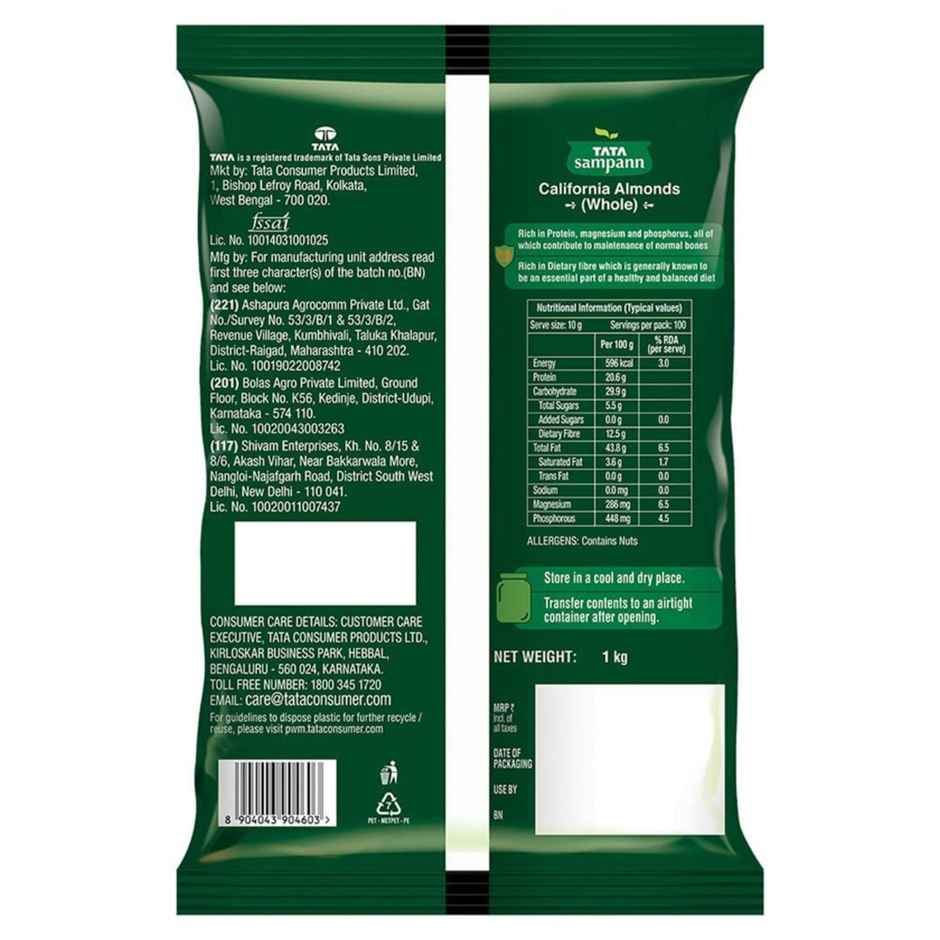 Tata Sampann Totally Pure California Almonds/Badam Giri | Whole Premium Quality