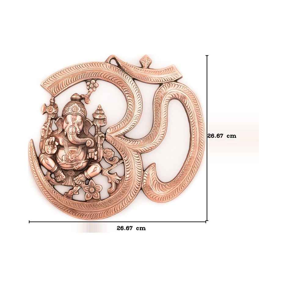 eCraftIndia Metal wall hanging of Lord Ganesha with Om