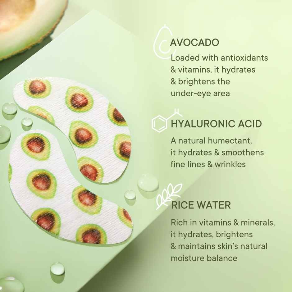Quench Brightening Korean Under Eye Patch Soothing Eye Mask with Avocado & Vitamin E