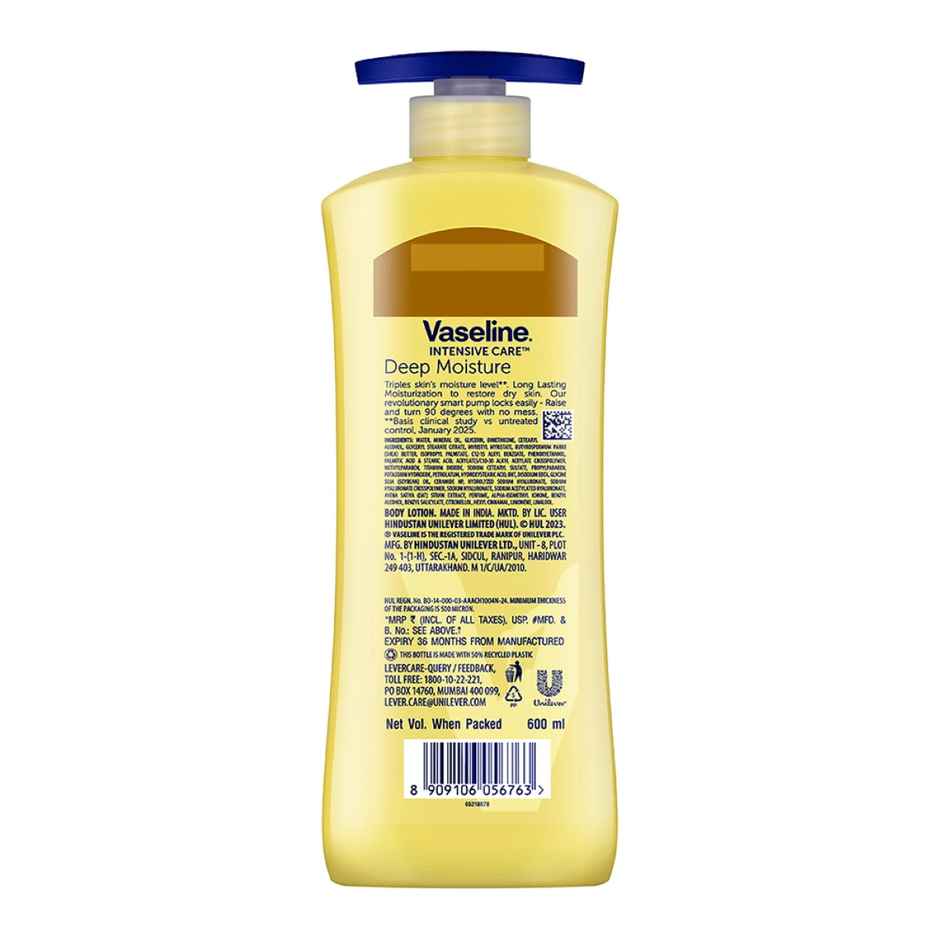 Vaseline Deep Moisture Body Lotion | For Dry Skin | Moisturised Glowing Skin | With Pro Ceramides