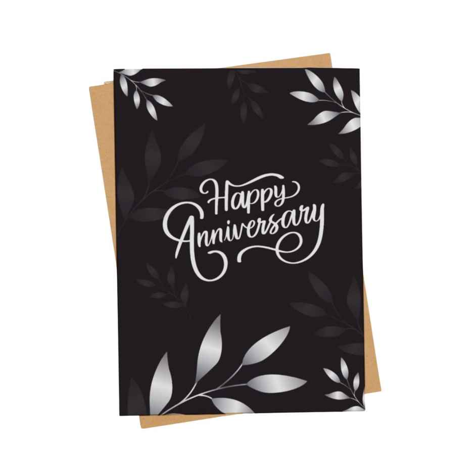 Mad Over Print Black Anniversary Card