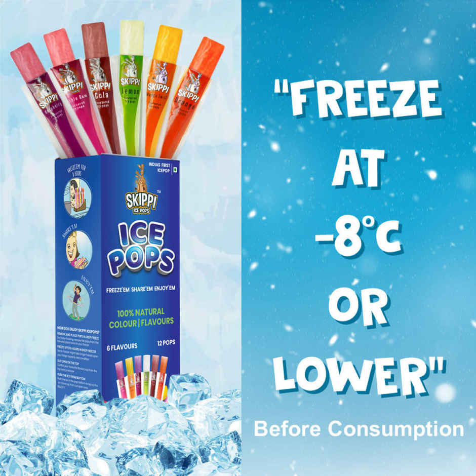 Skippi Icepops All Flavor | Assorted | Box Of 12 Popsicles