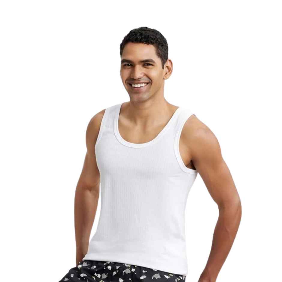 Jockey 8816 Men's Super Combed Cotton Sleeveless Vest|Extended Length|Easy Tuck | White-85
