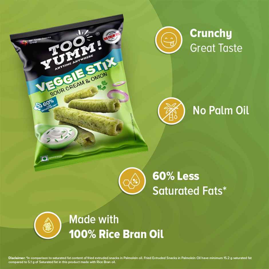 Too Yumm! Sour Cream & Onion Veggie Stix | Munching Snack | On-the-Go Munchies