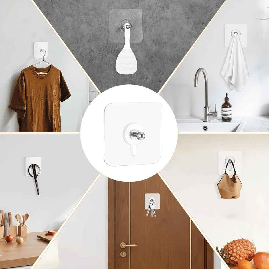 Zulaxy Adhesive Screw Wall Hooks | Waterproof Heavy|Duty No Drill Hooks for Multipurpose Use