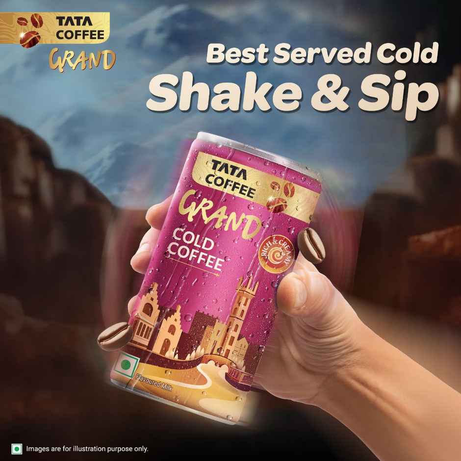 Tata Coffee Grand Ready To Drink Cold Coffee, Belgian Chocolate, Flavoured Milk | Coffee Can