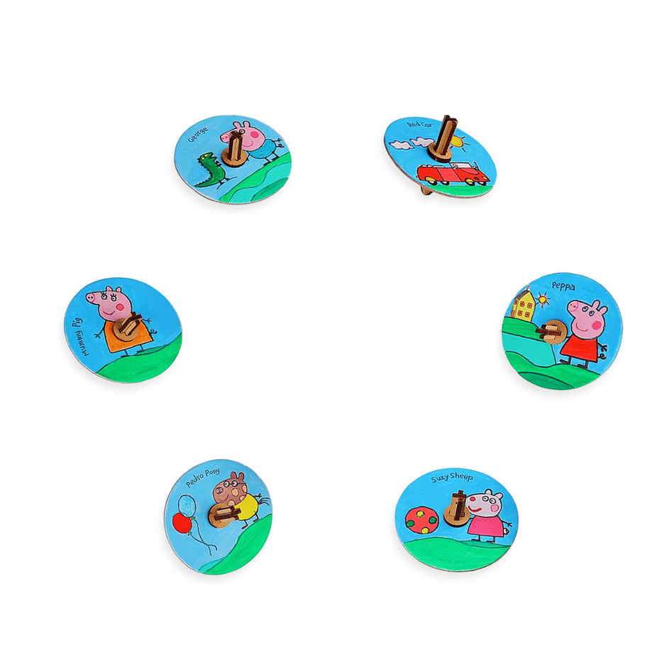 ThinkerPlace Peppa & Red Car Spinning Tops | Interactive Learning & Fun Spinning Tops (Age 3+)