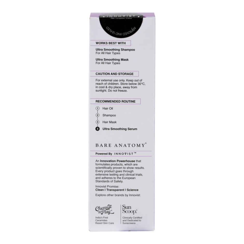 Bare Anatomy Ultra Smoothing Hair Serum Smoothens Hair For Dry & Frizzy Hair