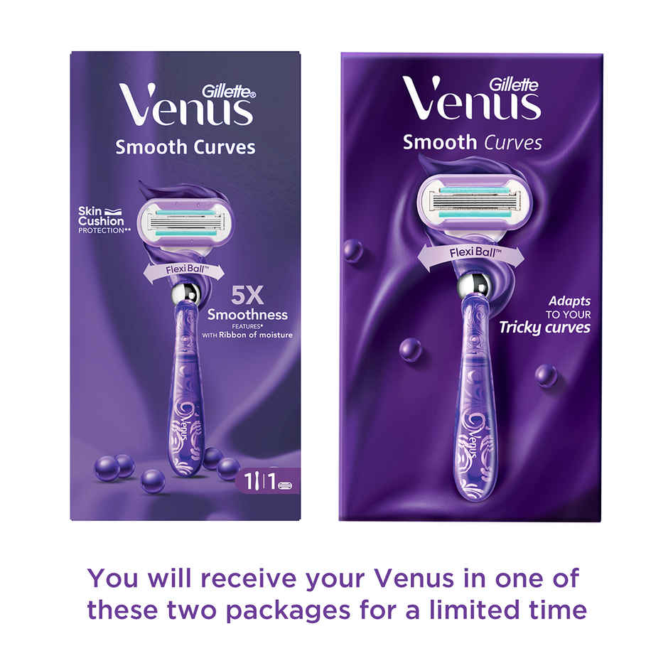 Venus Smooth Curves | Swirl | Hair Removal Razor for Women, 1 Razor