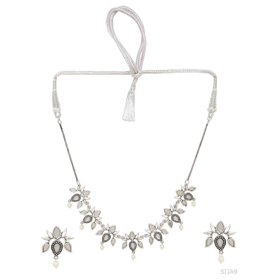 Voylla Amaira Mirror Details Necklace Set