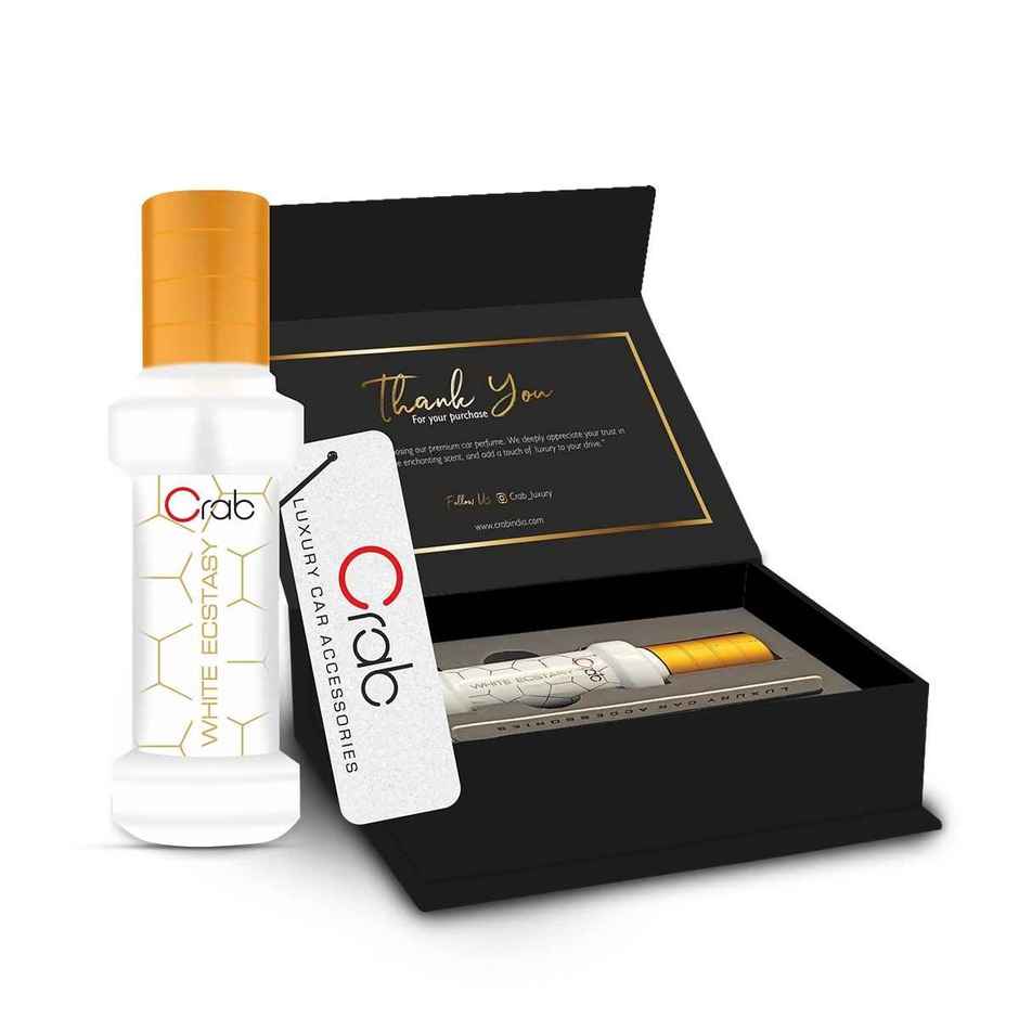 Crab Premium White Ecstasy Car Perfume | Long-Lasting & Elegant Air Freshener | Cars, Homes