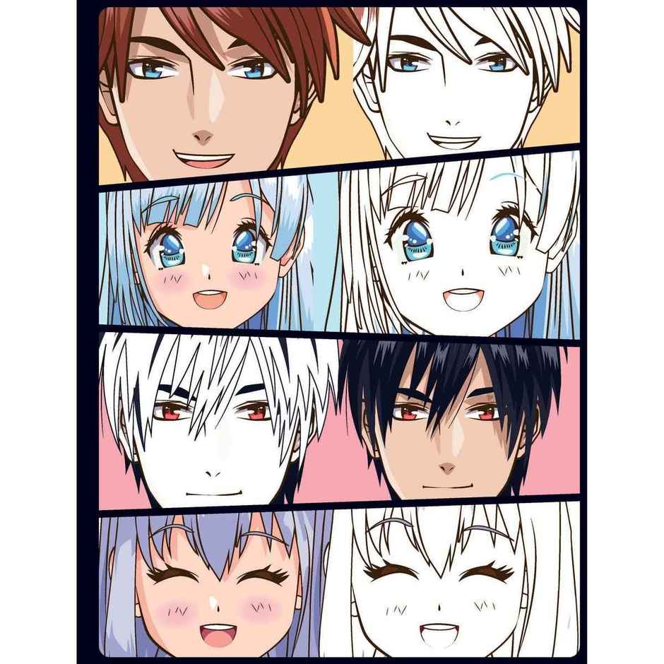 Colour Your Own Manga Book 1 With Free Manga Coloring Poster 4+|Manga Colouring Poster|Book for Kid