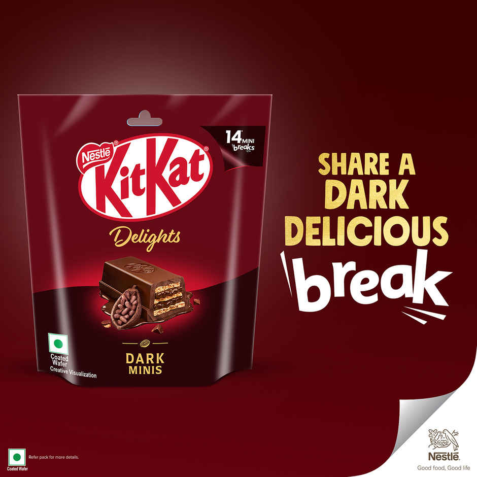 Kit-Kat Dark Minis | Sharebag | Intense Dark Chocolate Coated Wafers