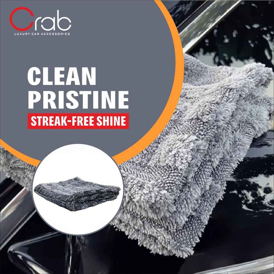 Crab Microfiber Drying Towel | 20 x 24 inch | 900 GSM | Ultra-Absorbent & Lint-Free Cleaning Cloth