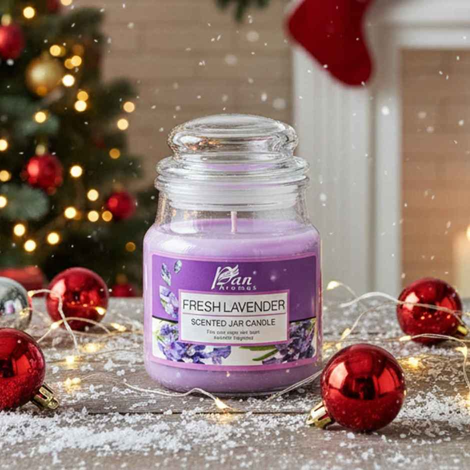 Scented Jar Candle With Lid | Fresh Lavender | Pan Aromas