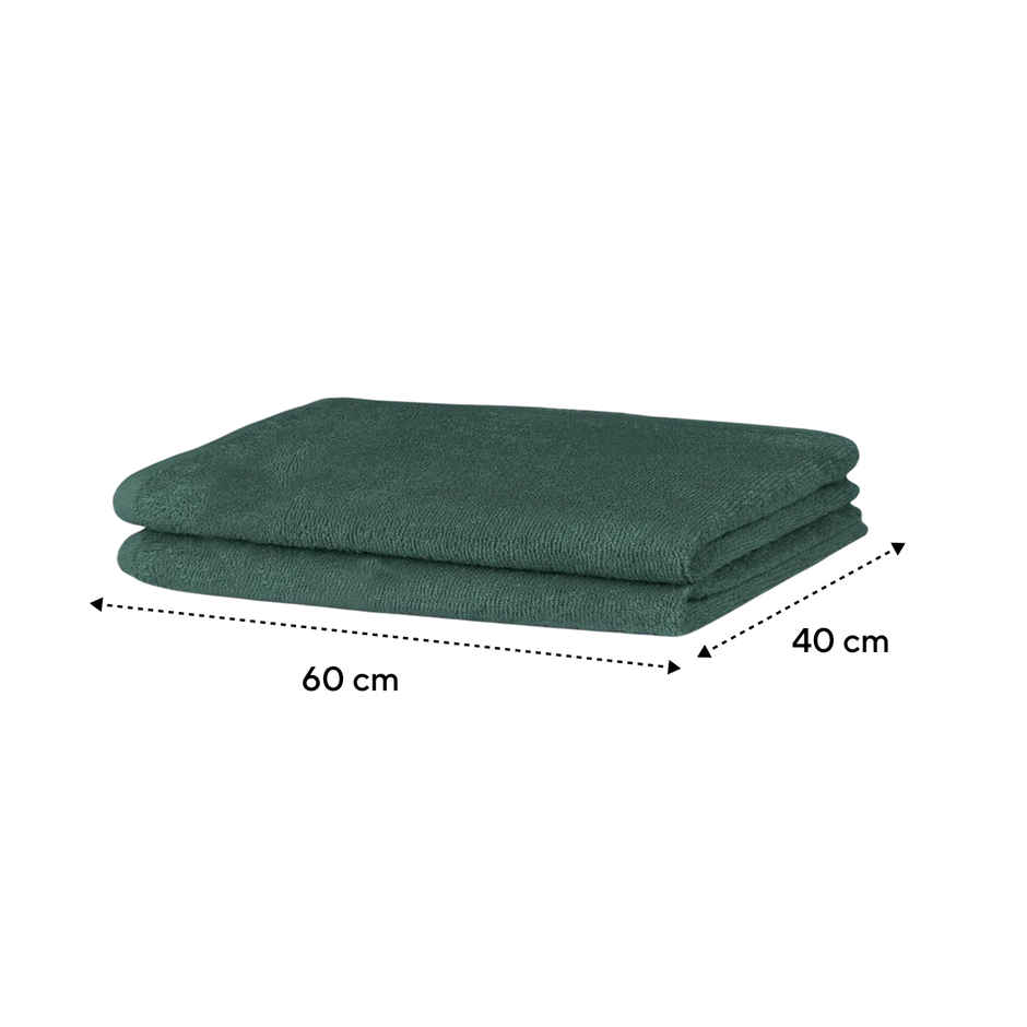 BAY6 100% Cotton Hand Towels - 60 cm x 40 cm | 500 GSM - Olive Green - Set of 2